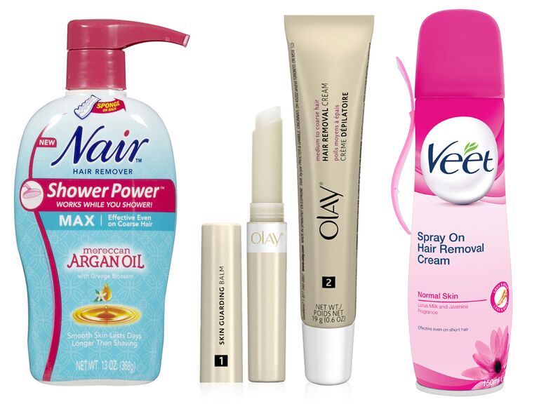 Nair Shower Power Max with Moroccan Argan Oil, Olay Smooth Finish Facial Hair Remover, Veet Hair Remover