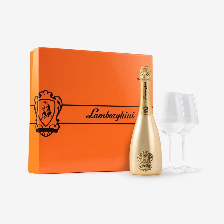 Gold bottle of wine by Lamborghini