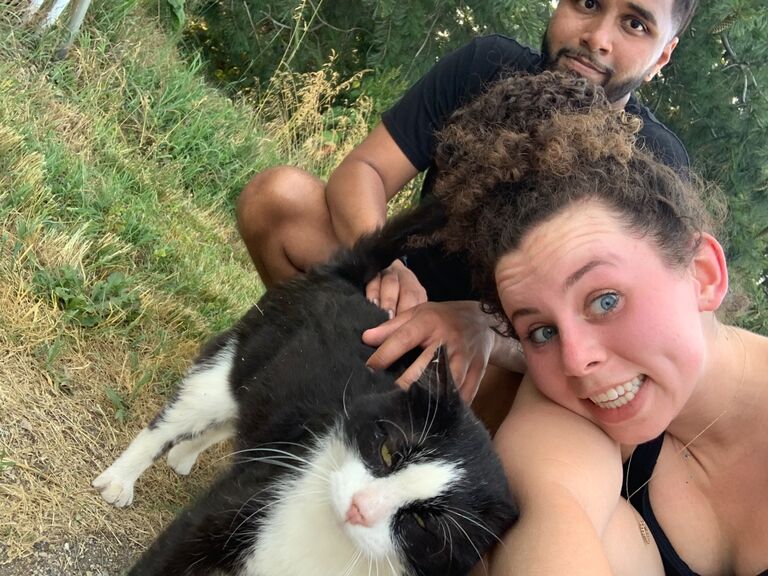 Our adopted cat "Oreo" during runs, MI