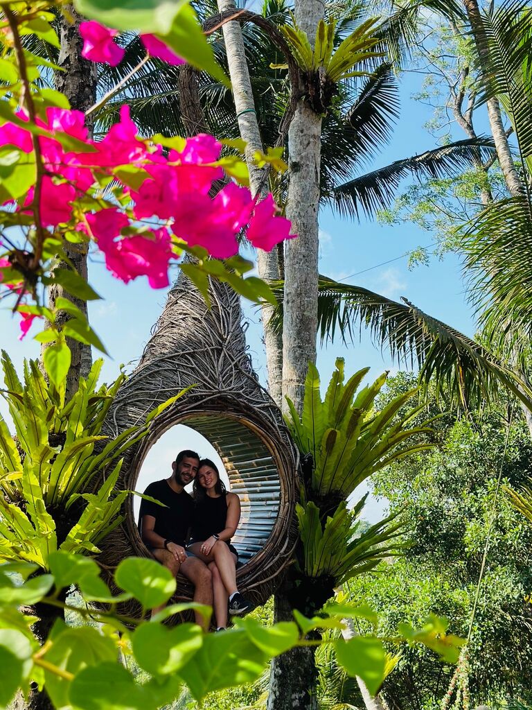 "Swinging" into the posed pictures in Bali