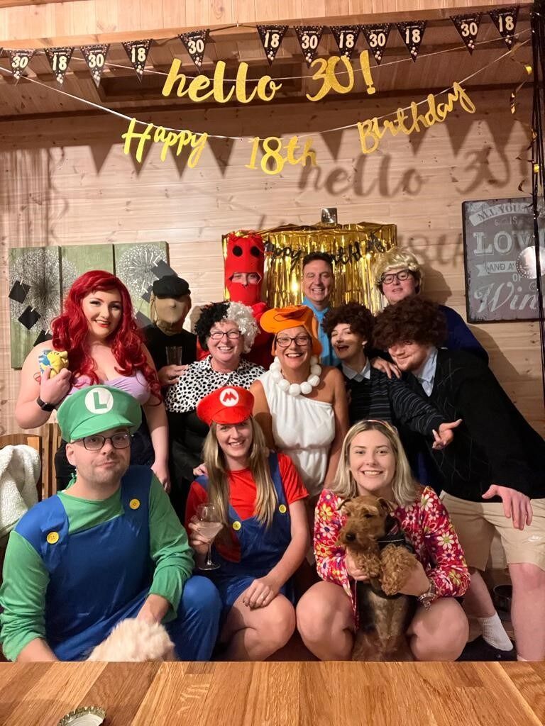 The couple went on a family staycation to celebrate Jakes 30th and Freyas 18th Birthday in style ... Fancy dress and dancing in the kitchen with a utensil as a mic = memories that will last a lifetime. 
