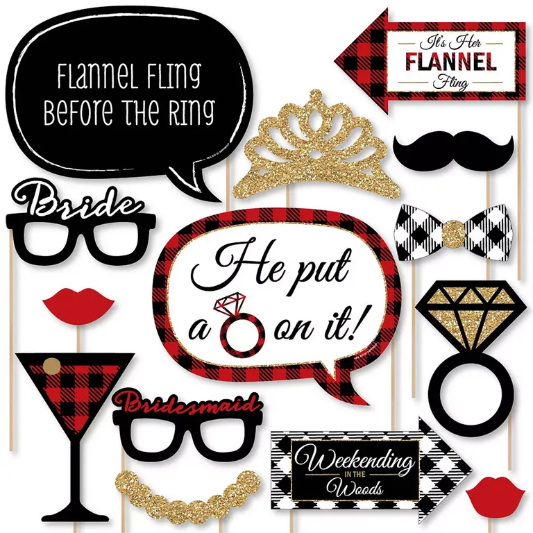 Flannel Fling Bachelorette Photo Booth Props