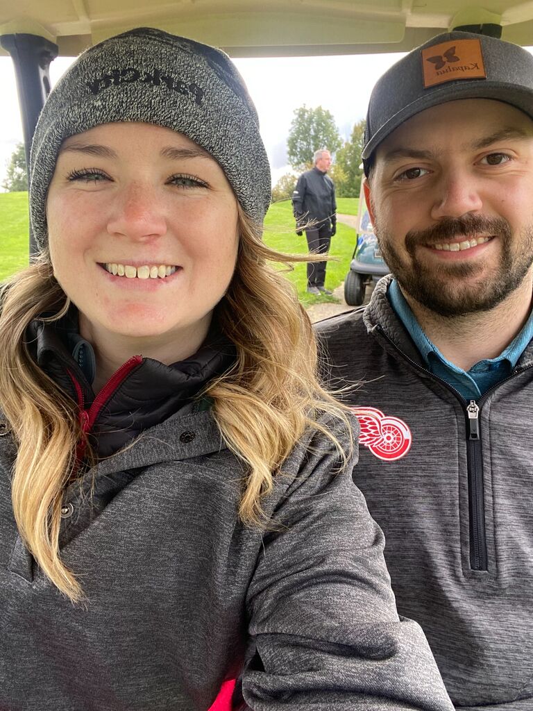 Chilly golf outing to celebrate Aunt Michelle and John's marriage!