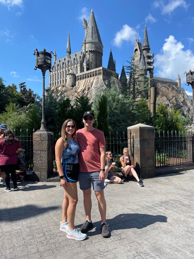 Rylie and Oscar at Universal Studios. Our trip to Orlando was one of our favorite trips we've taken together!