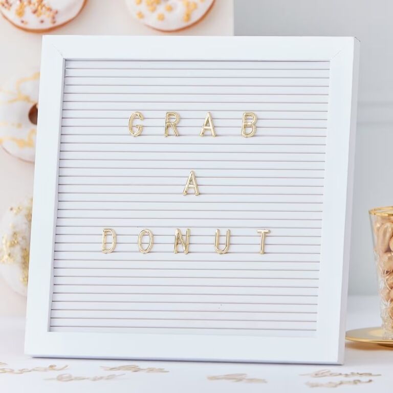 Peg letter board for your engagement party snack table