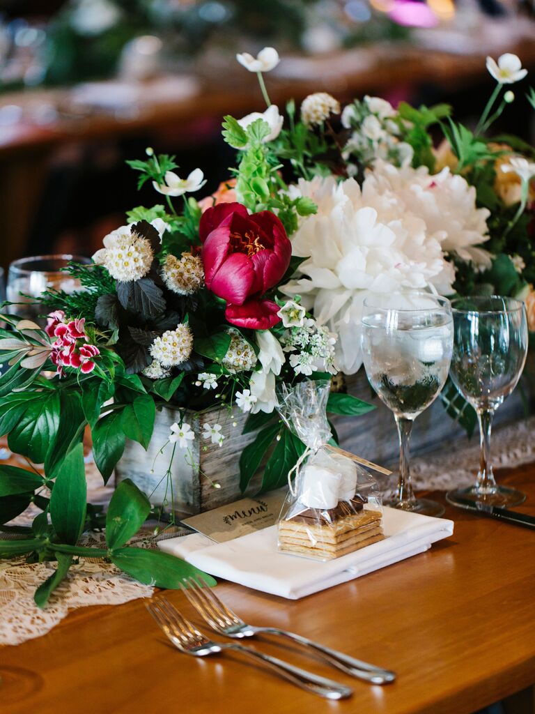 Wedding Centerpieces Wildflowers and Peonies