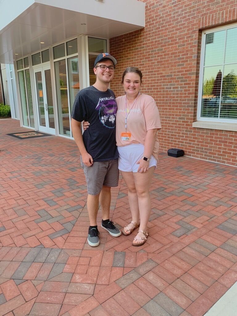 Chandler helped move Lara into college three hours away. Lots of tears!!