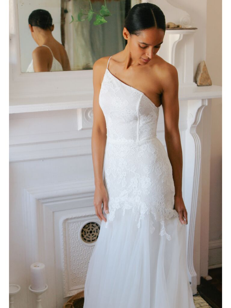 amsale one shoulder bridesmaid dress