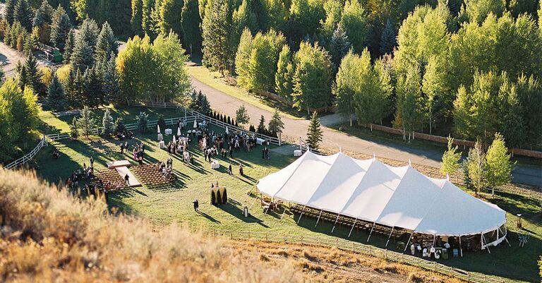 planning a wedding outdoors under a tent