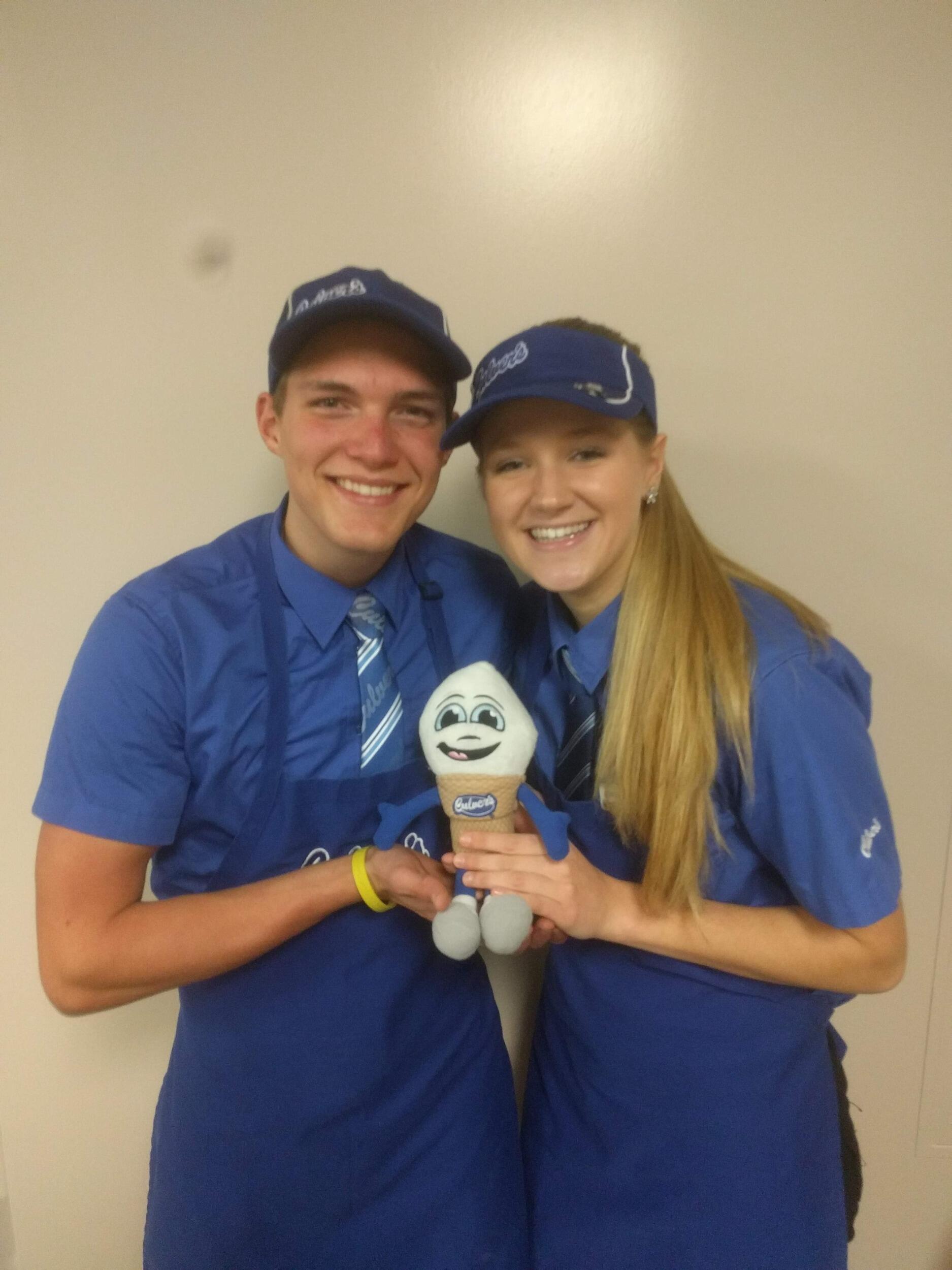 Only fitting to dress up as Culver's employees for Halloween. 