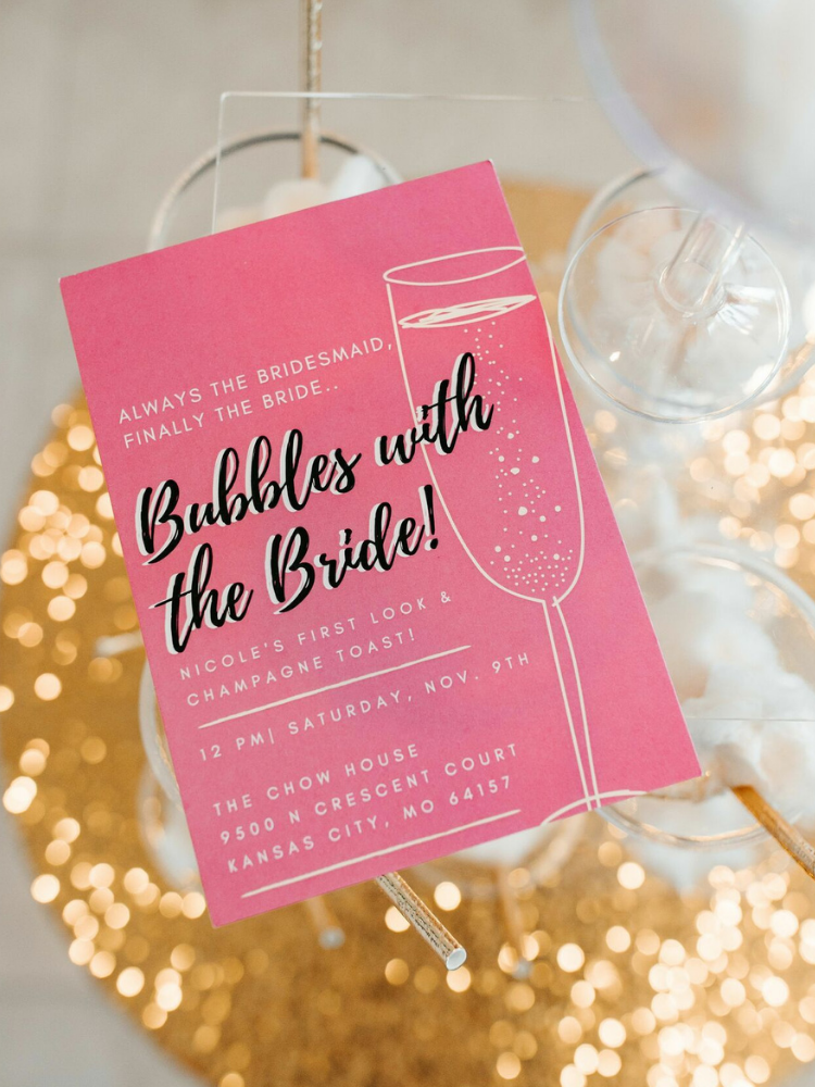 Pink bridal shower invitation