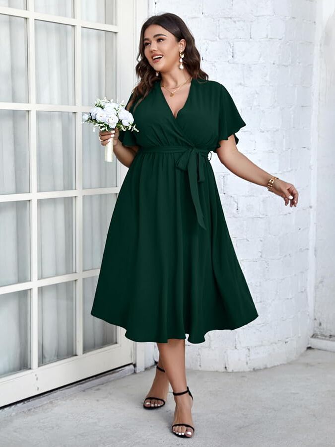 Amazon plus size dresses for wedding guest best sale