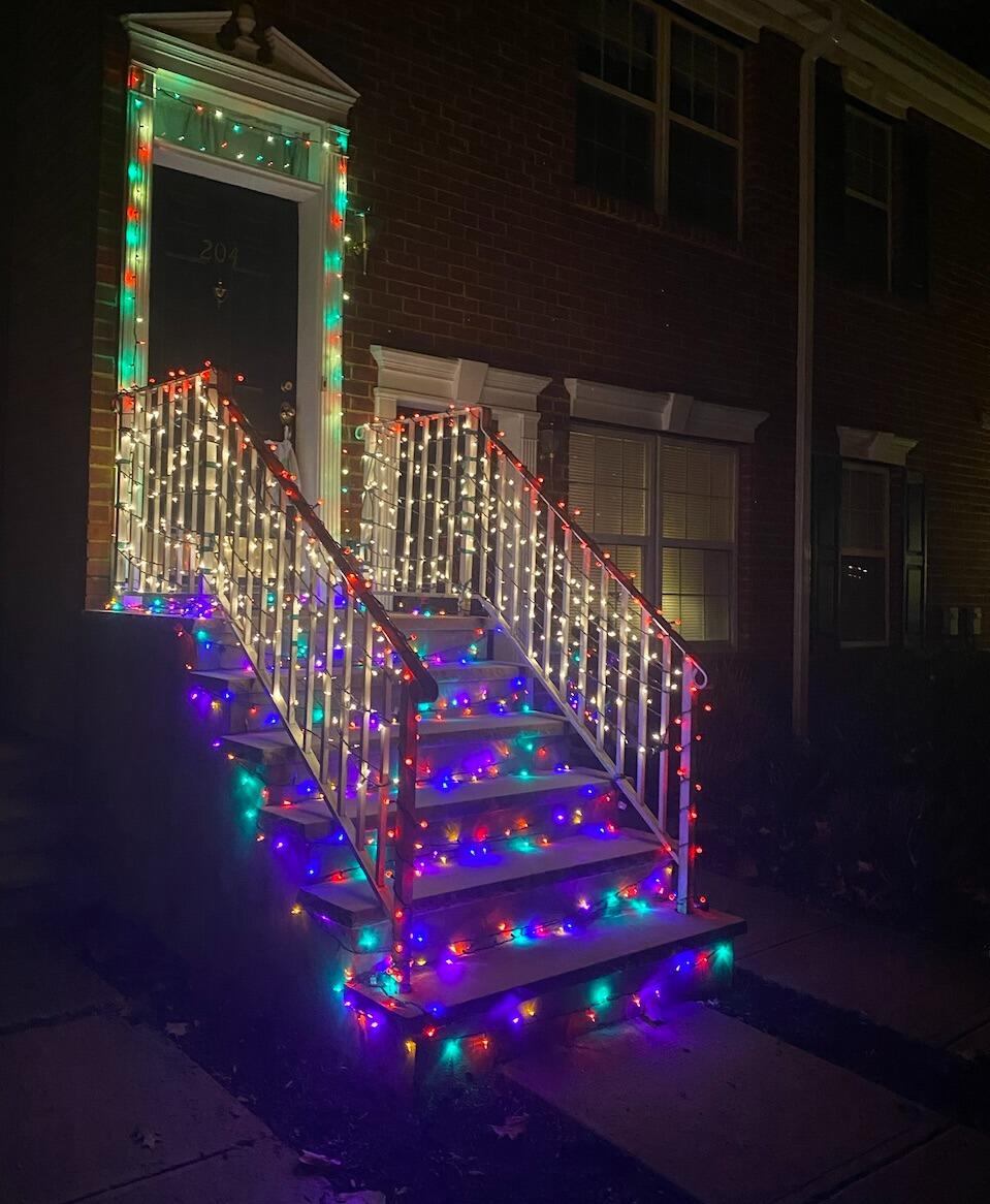 First Christmas in our own home. We won for Christmas lights again. 