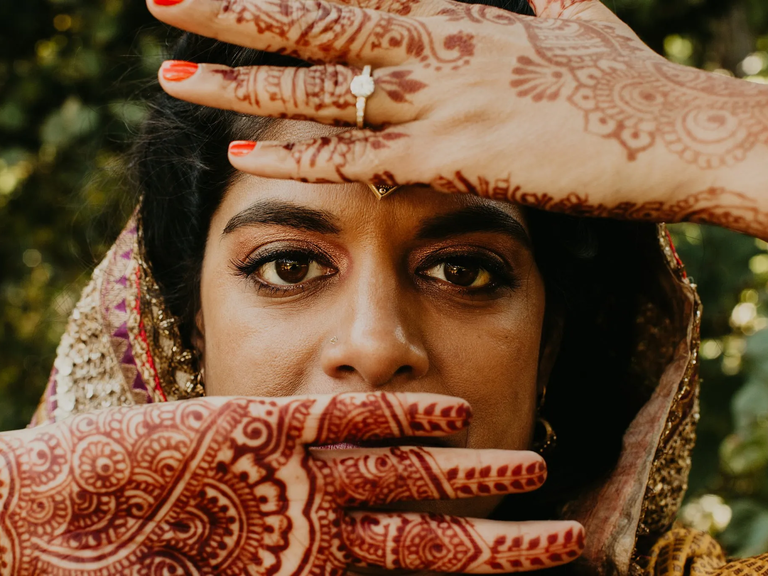 Wedding henna on hands and palms