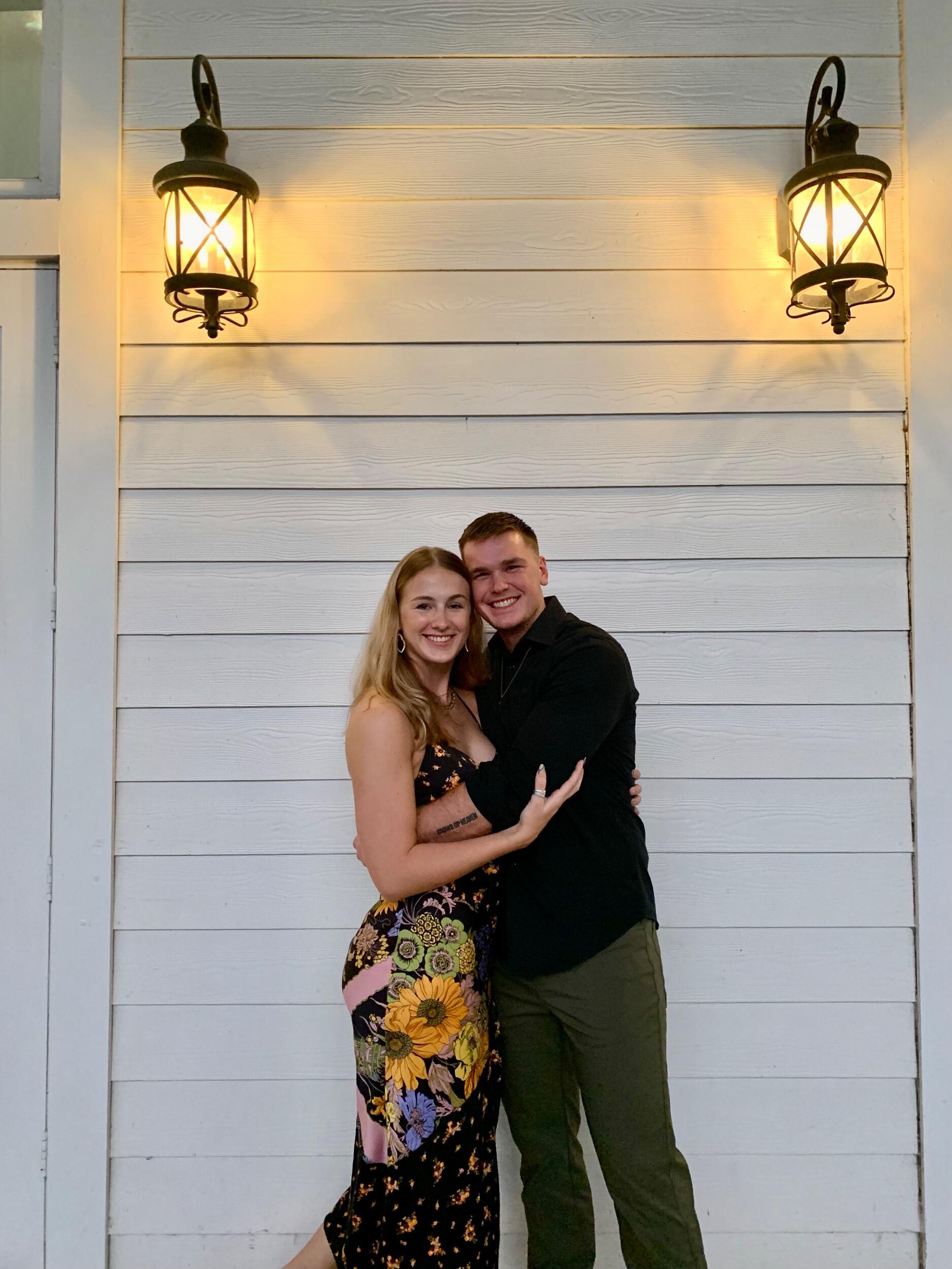 Our favorite picture together: Taken at a friends wedding on a whim, this quickly became a core memory. It has been in rotation for our lock screens throughout our relationship.