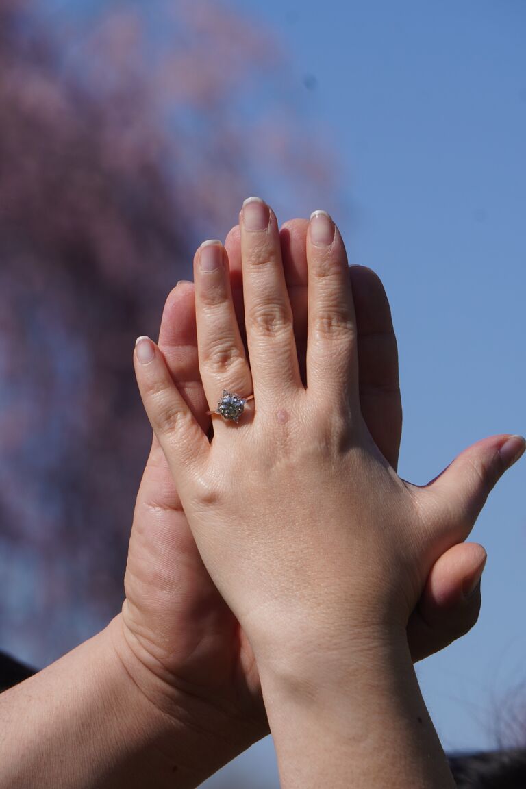 We decided to relive our first few dates while Myc was on spring break from grad school. Adam proposed while hiking Gooseberry falls. The moment just felt right. A few minutes after the proposal, an eagle soars above. A sign that pog and yawm txiv were watching and blessing the union. 