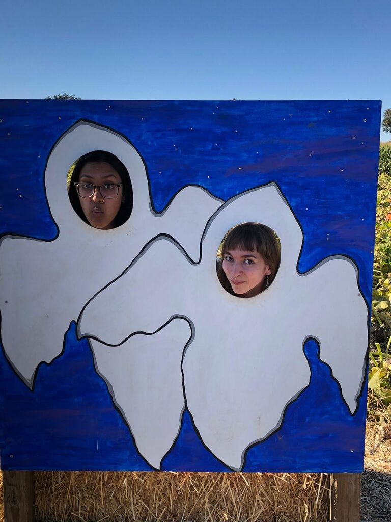 Esha and Agatha start dating after their first date on 9/25/21. Here you see them at Bobby Dazzler's Pumpkin Patch, a spontaneous plan that Agatha left the movie theatre for in the middle of a movie!