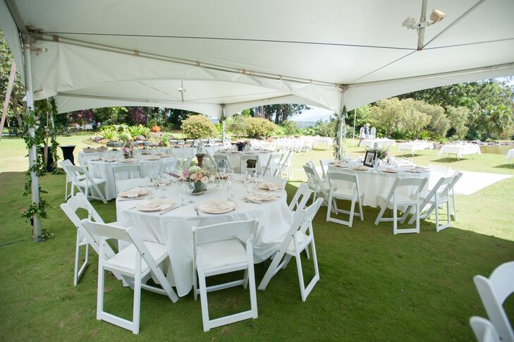 White Tented Wedding Reception Space