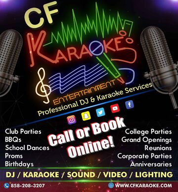 CF Karaoke Entertainment - DJ - San Diego, CA - Hero Main
