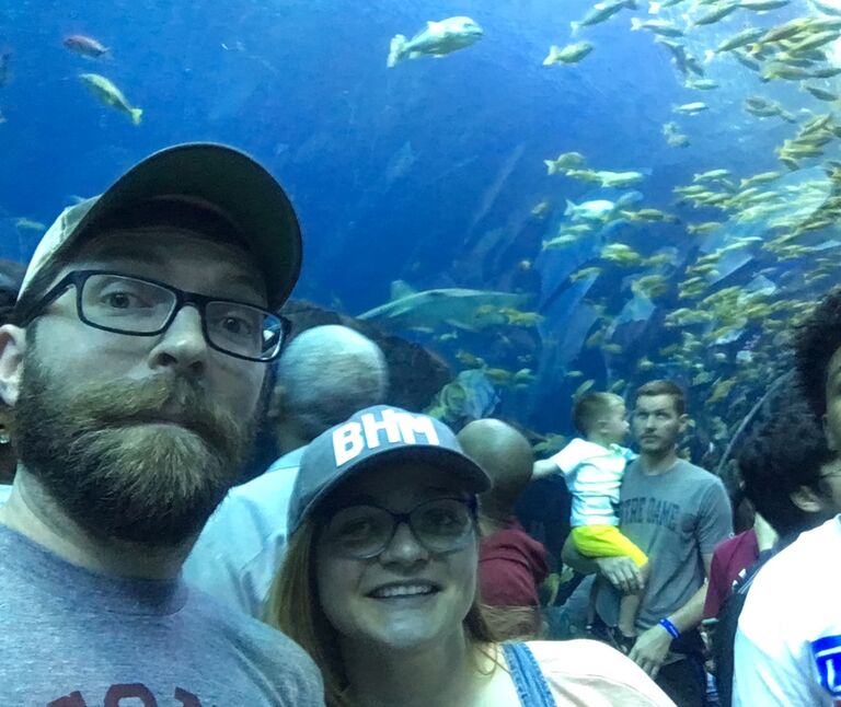 The time had come for Ewa to go back to Poland to finish her PhD. We stopped by the Georgia Aquarium on the way to the Atlanta airport. At the time, (and for several months after) we didn't know if Ewa would come back to the U.S. 