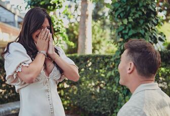 Blake Horstmann and Giannina Gibelli engagement photo