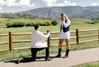 Man proposing to woman with mountain scenery, what to do after getting engaged