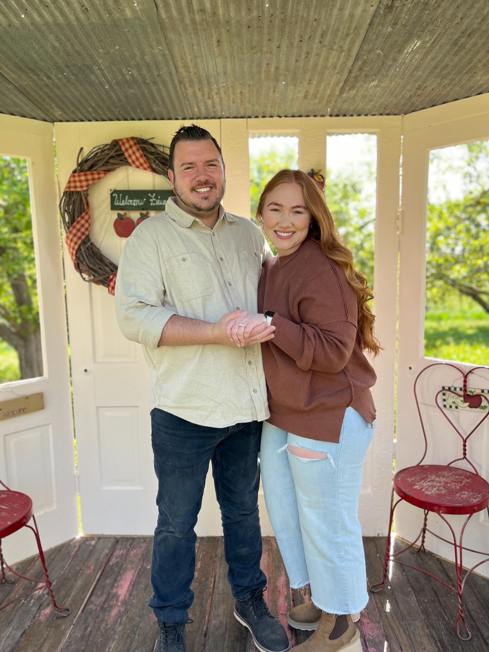 Bryce proposed at Center Grove Orchard!! 