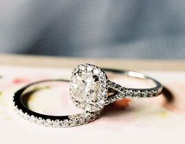 Engagement ring and wedding band