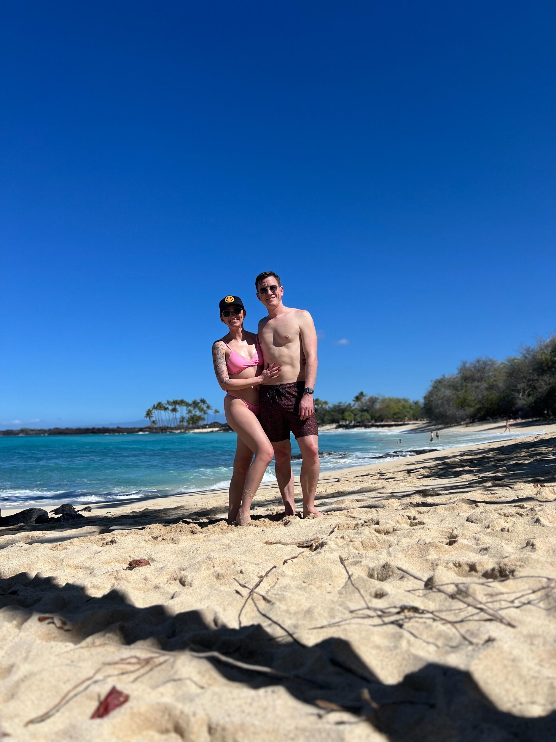 Day 1 on Hawaii at the most picturesque beach. Only one of us knew how epic this trip was really going to be.
(not pictured: Costco poke of course!) 