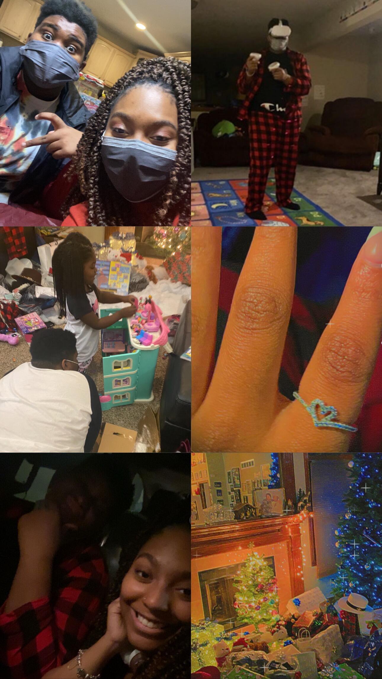 Our first Christmas together. Zhavi gave Amber a promise ring!