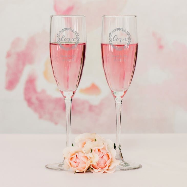 Champagne flute wedding favors