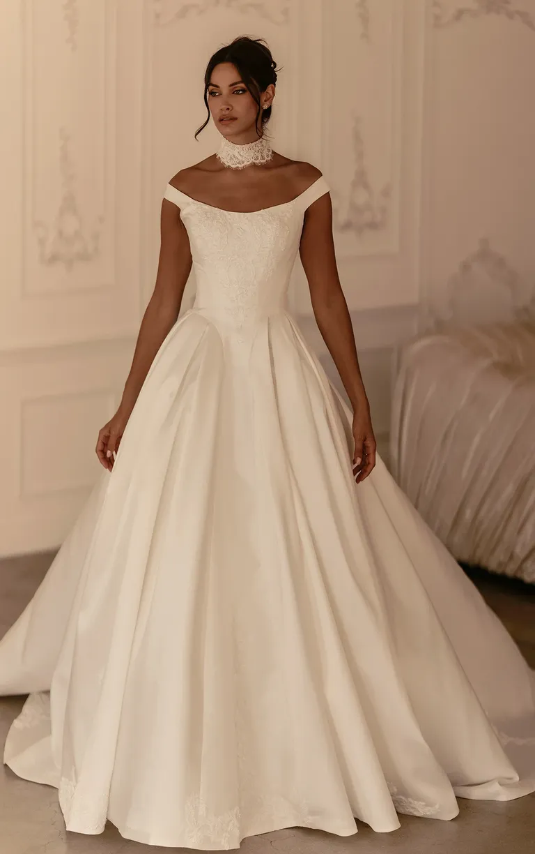 Off-the-shoulder ball gown