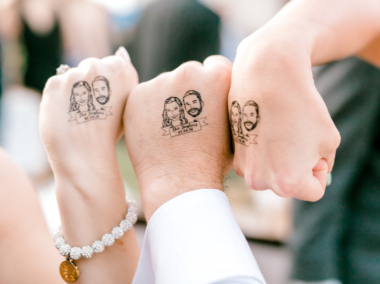 Personalized temporary tatoos for the best wedding favors