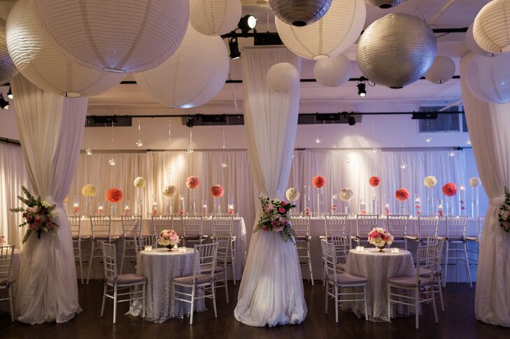 Modern Pink And White Wedding Reception