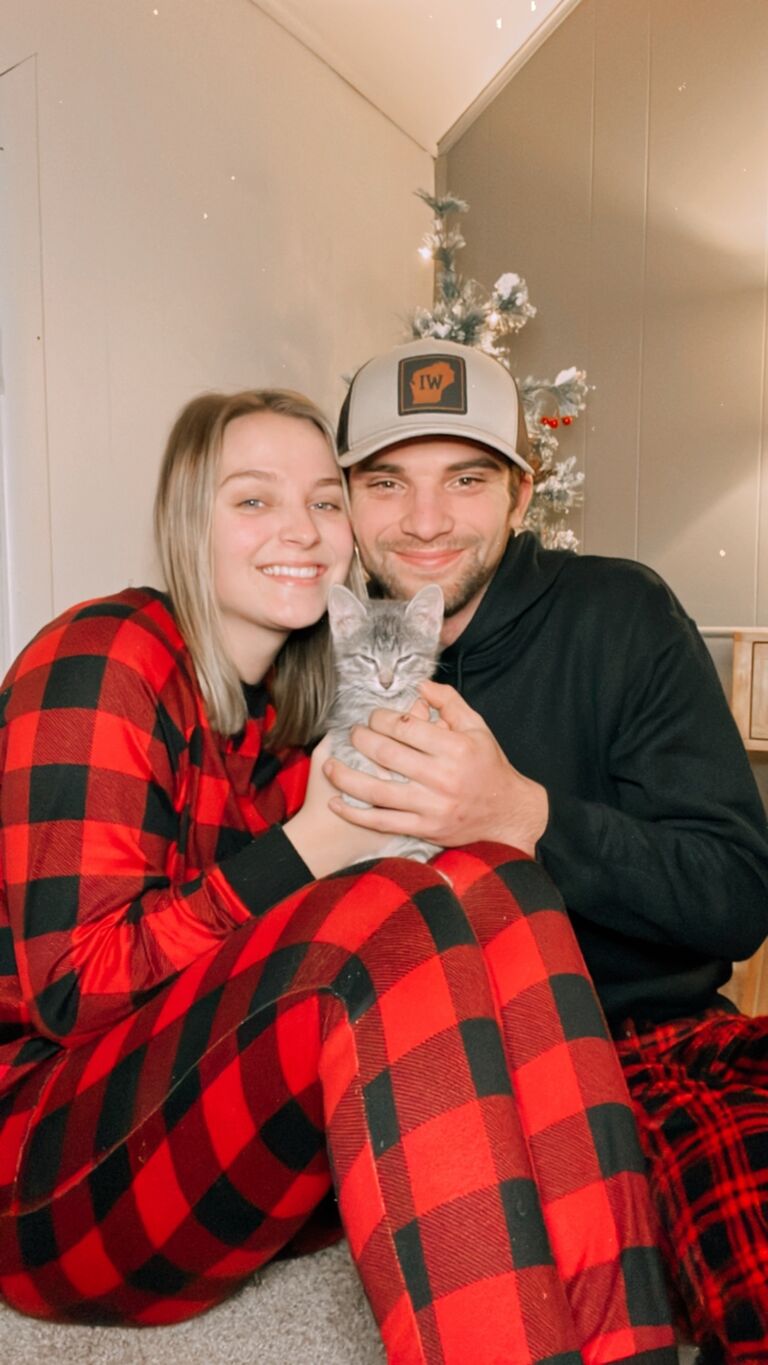 Our first Christmas in our new home! With our new Kitten Arlo π₯Ή