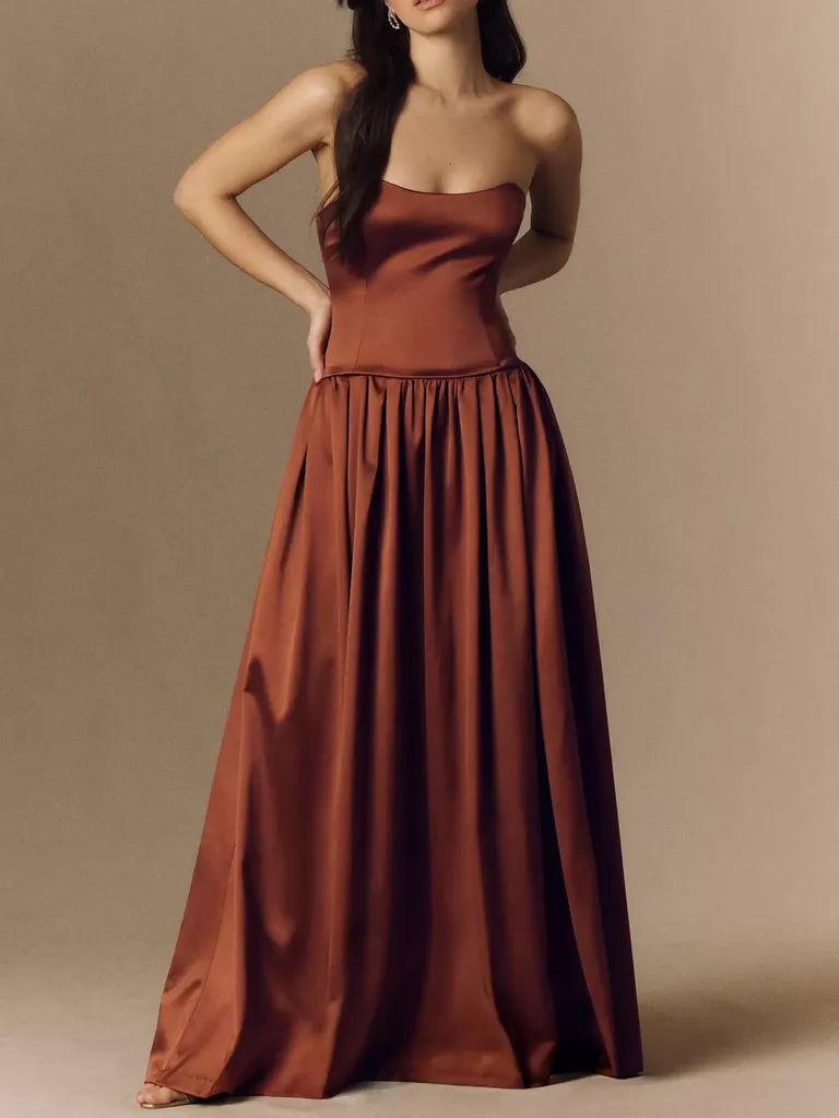 open lace back dress Tiered Midi Party Dress with Lace-Up Back Emerald / XSmall main image 0