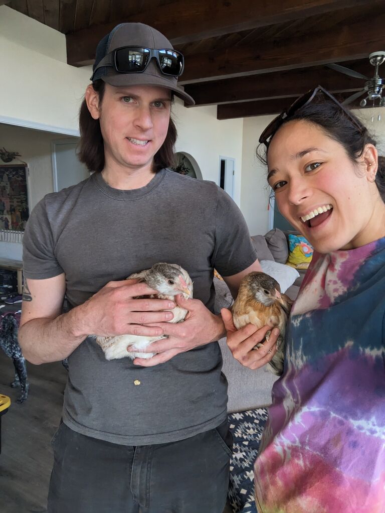 It would be a miss not to mention that a large thing that bonds Justin and Hana is their love of animals. We have 10 chickens but dream of someday having enough money, spare time and land to have a burro, a goat or two, some quacky ducks and a few box turtles.