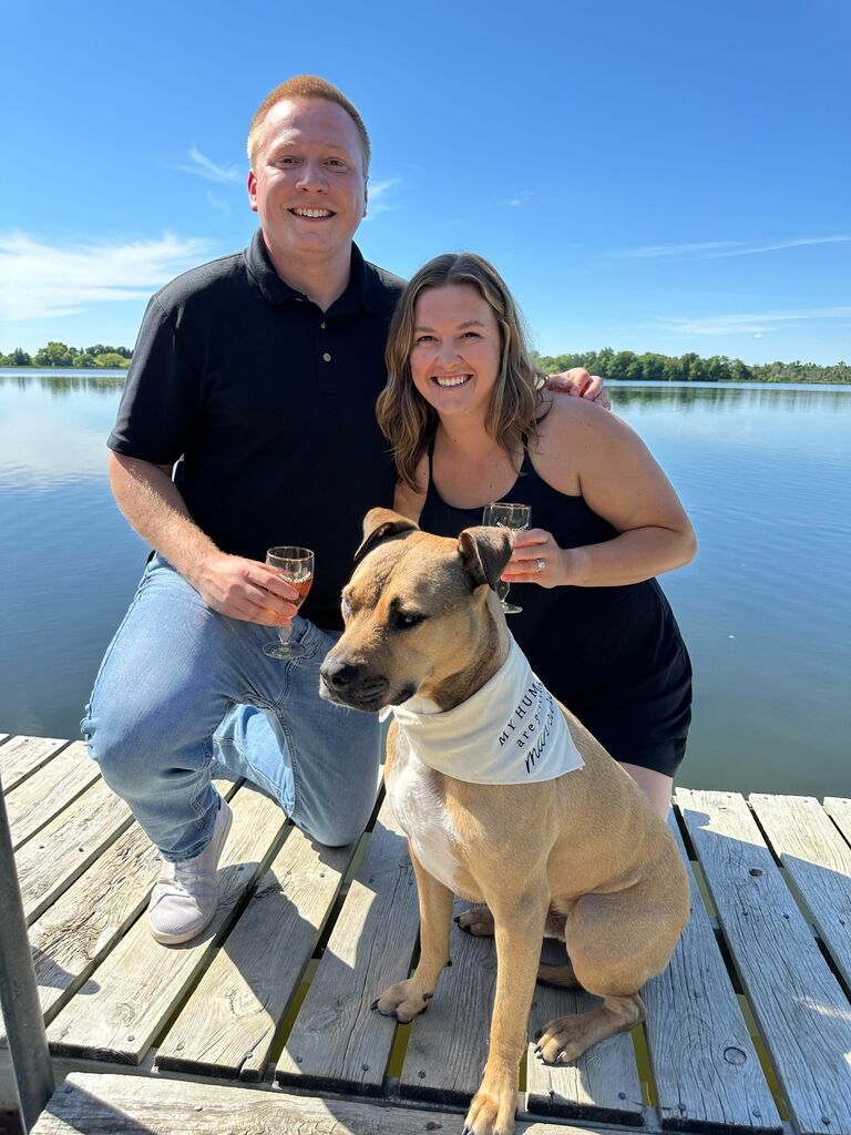 After a year of "normal" daily life living, he popped the question and she said yes!  They are so excited for this next chapter of their life together. 