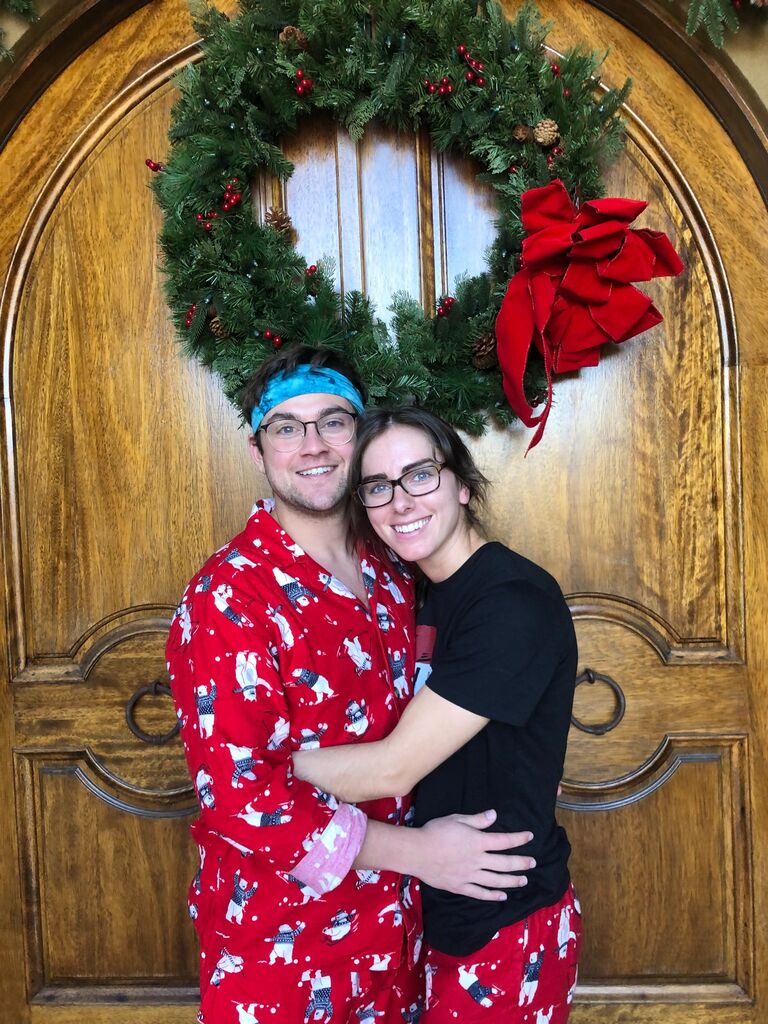 First Christmas together! Matching PJs and a very cool headband, whats not to like?