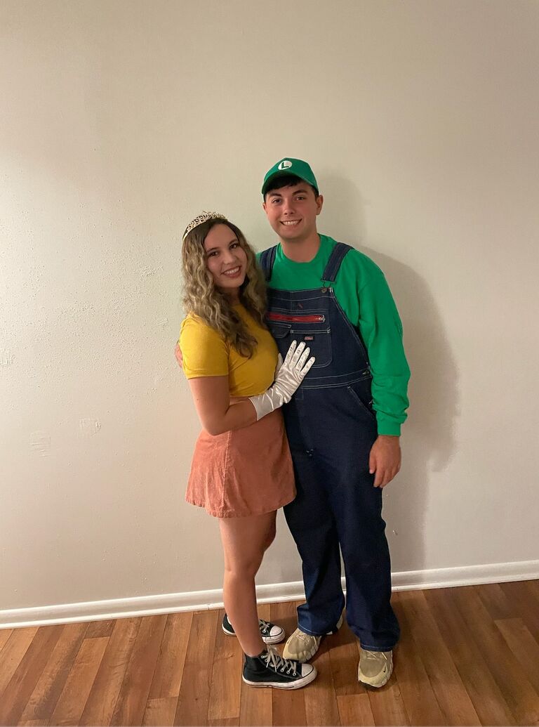 Halloween at JMU!! Luigi and Princess Daisy.