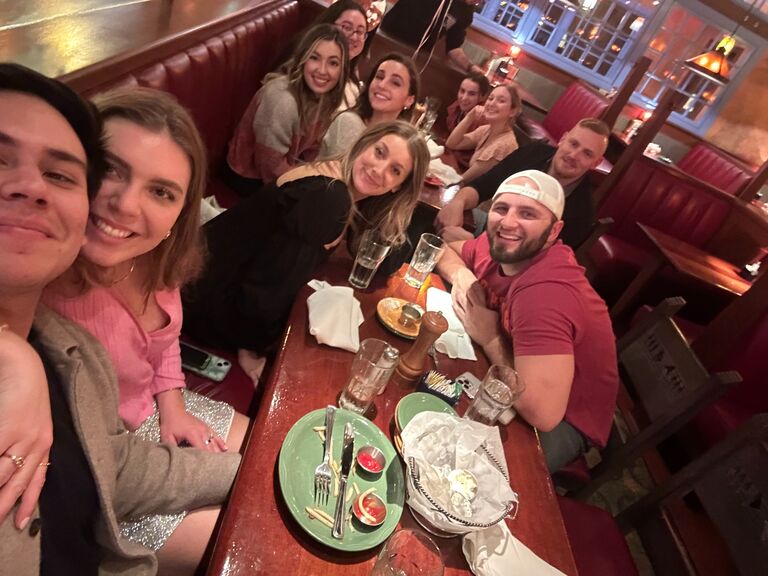 Celebrating our Engagement with our friends + dinner after 