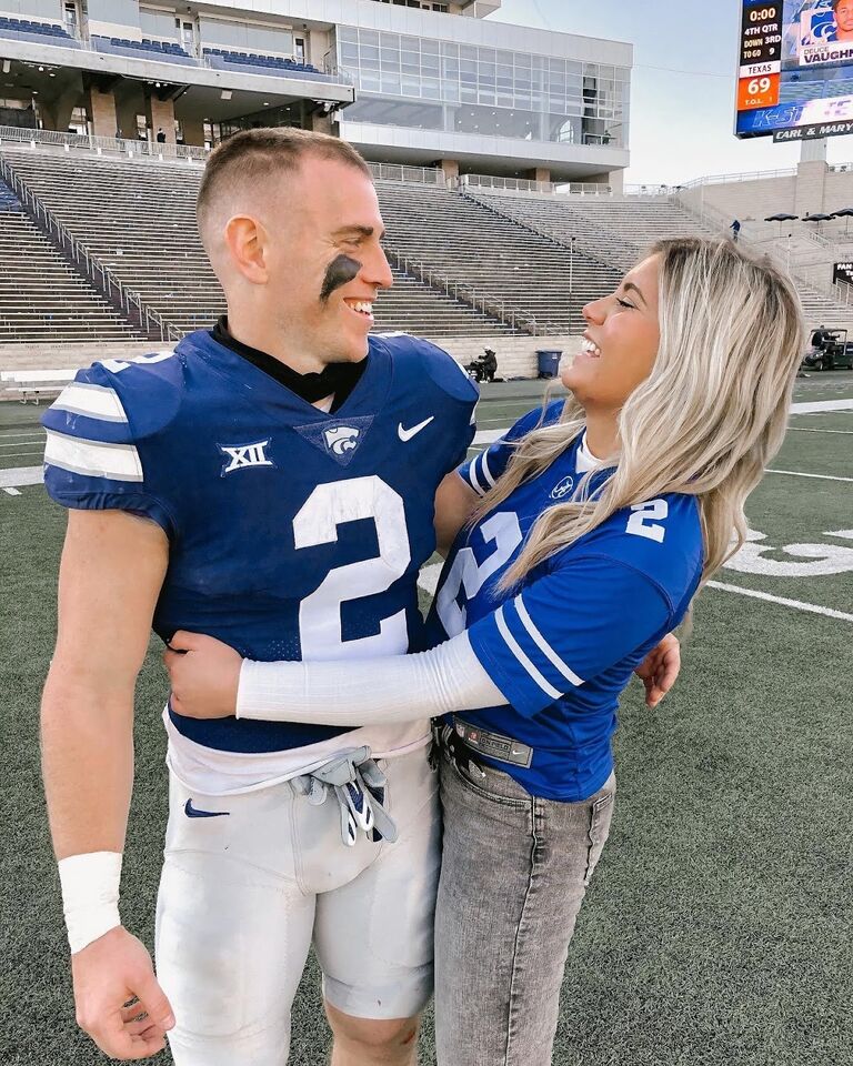 After graduating, Presley accepted a job in Kansas City and Harry still had one more season of football. Presley and Laney would pack up the car every weekend to go watch Harry play! 