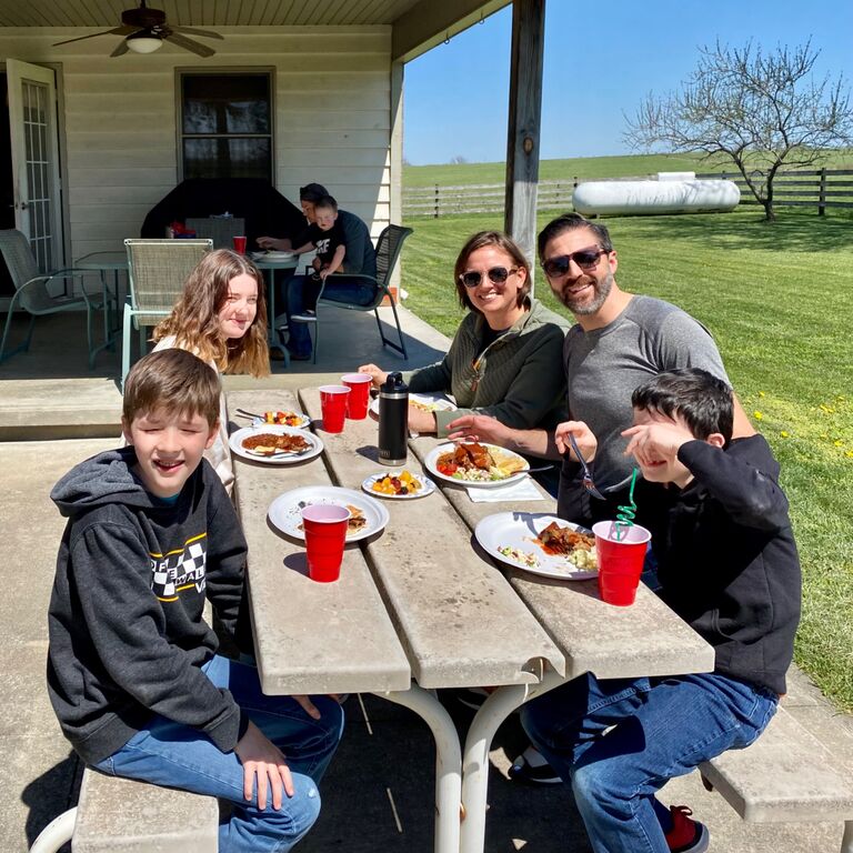 Family gathering with Matt’s mom’s side of the family in Warsaw, Missouri