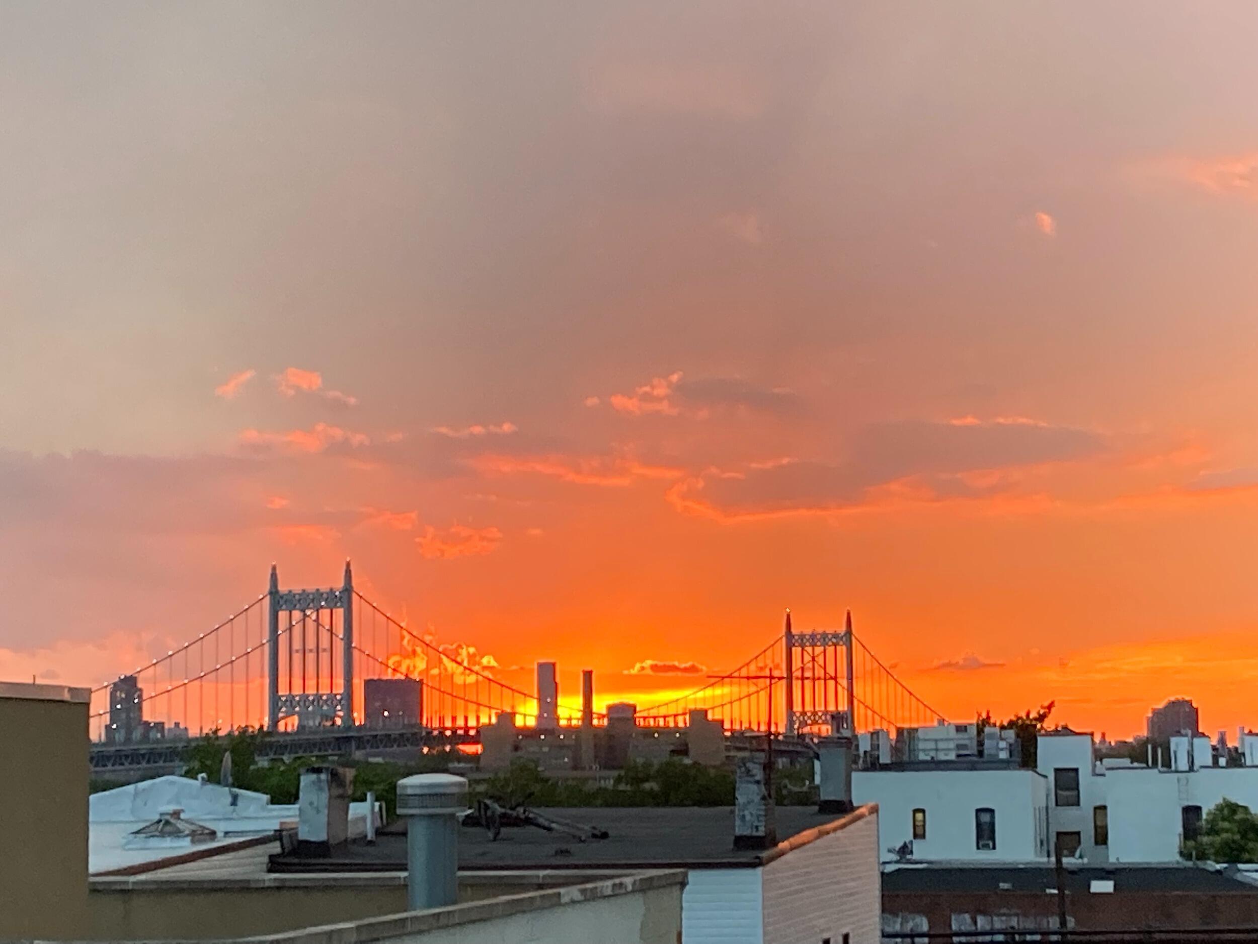 After a long time during the lockdown of learning how to live with each other, we got our own place in Astoria. This is our view.