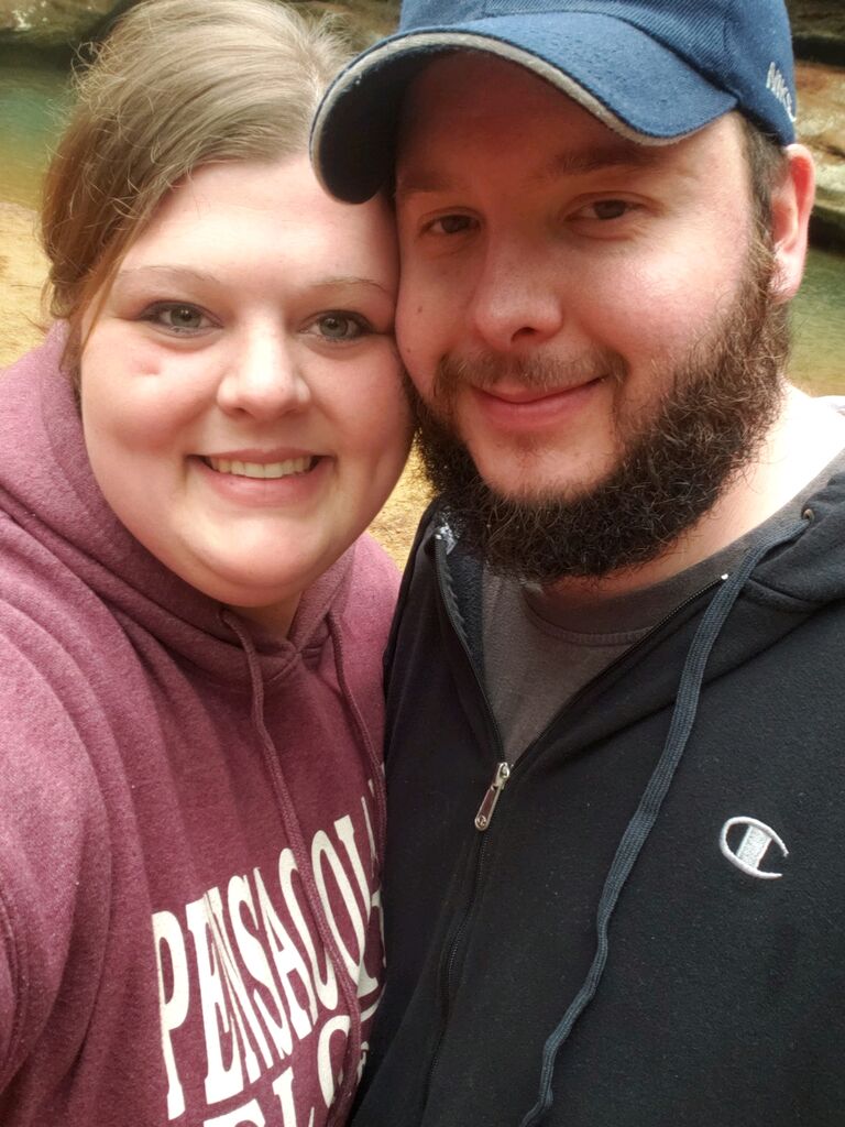 Our first picture together hiking at Hocking Hills