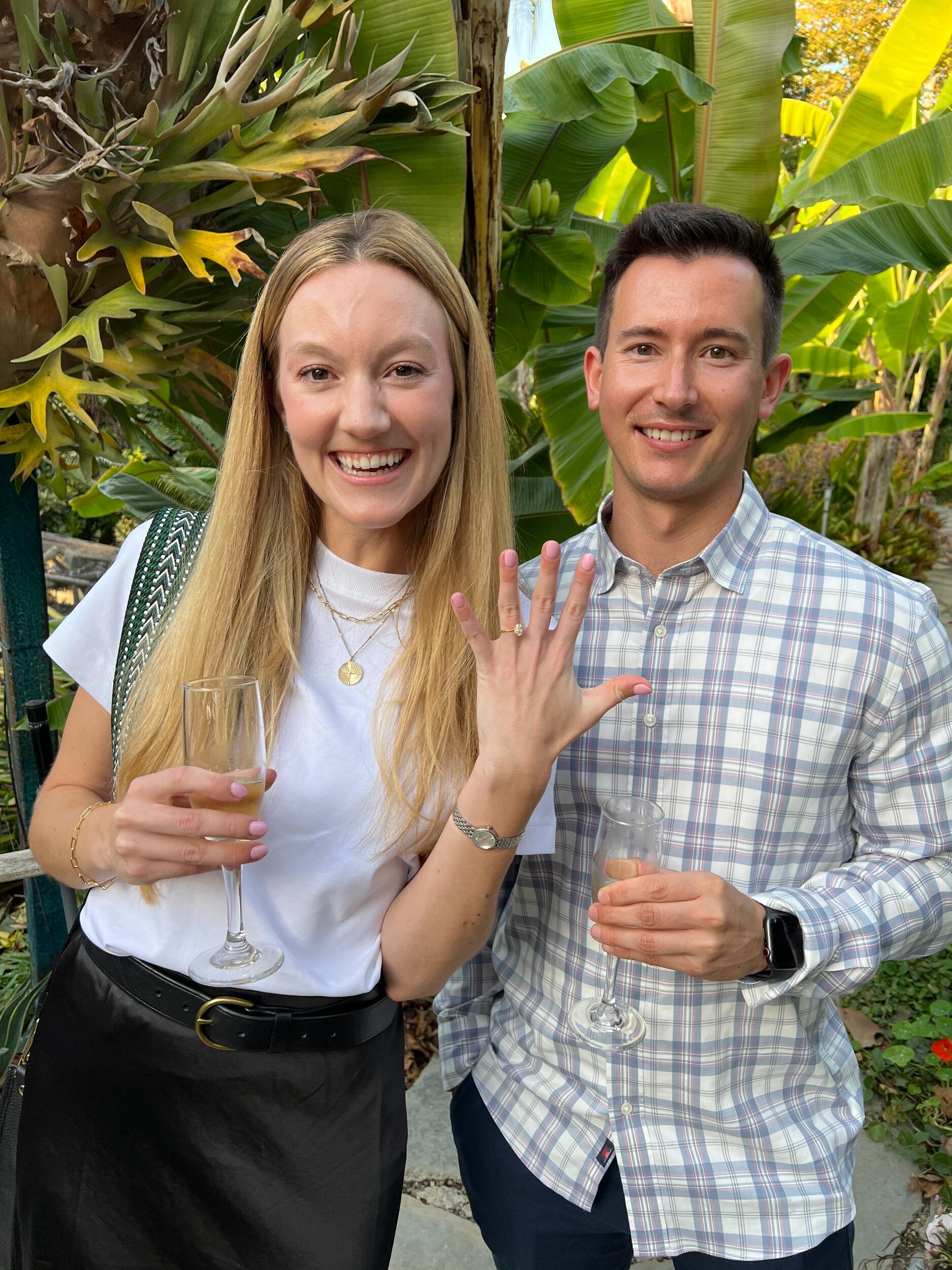 Joey and Taylor got engaged at Newport Beach Winery and Vineyards!