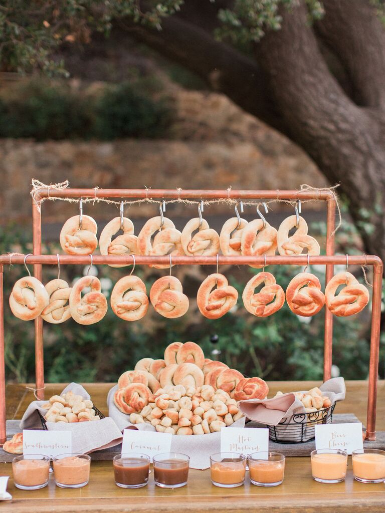wedding food stations soft pretzels