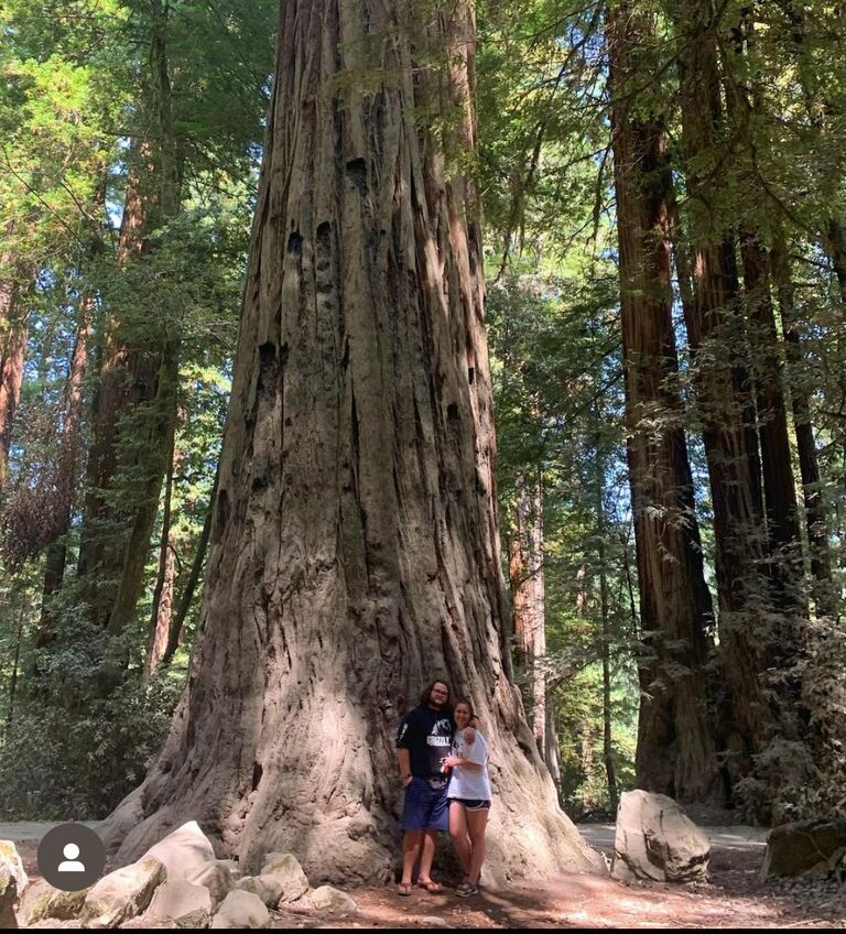Us in Redwood National Park in Northern California. 