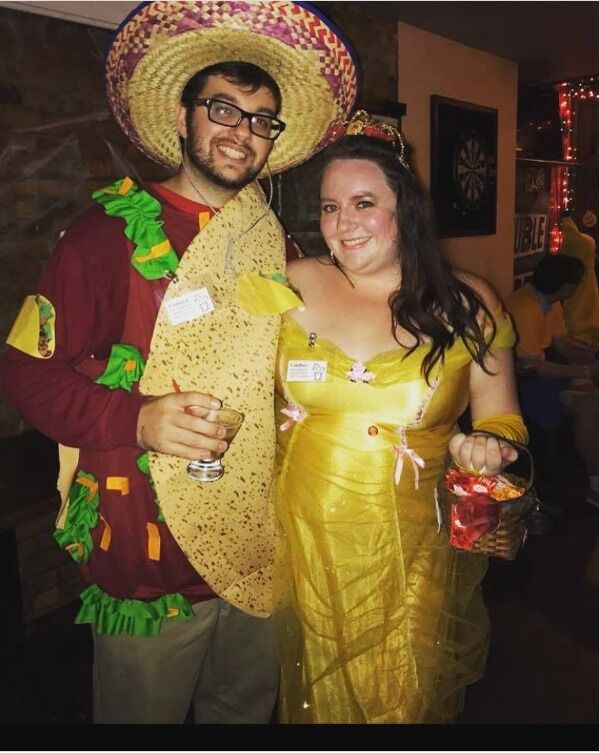 Dressed up as Taco Belle for Halloween