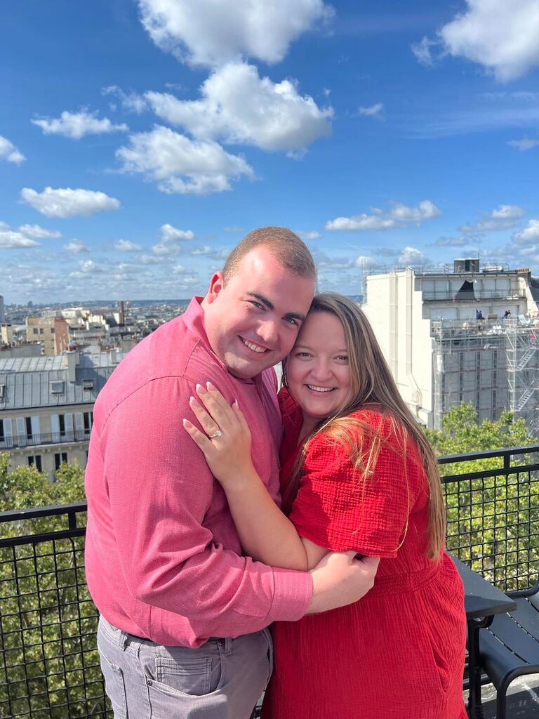 The day Nick asked Kim to marry him in Paris! She said "Yes, of course!"